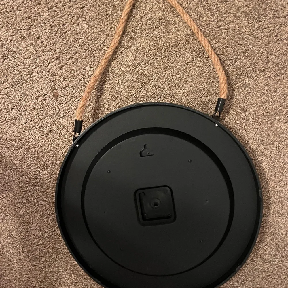 Round Tan Wall Mirror